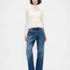 Pointelle-Rollkragen-Pullover