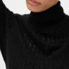 Pointelle-Rollkragen-Pullover