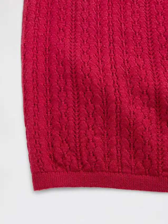 Pointelle-Rollkragen-Pullover