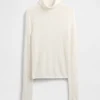Pointelle-Rollkragen-Pullover