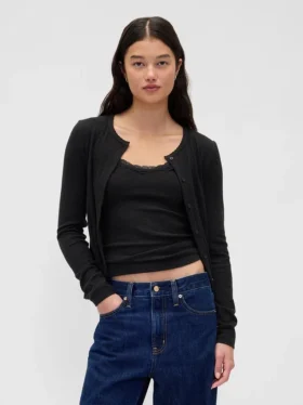 Pointelle-Strickjacke