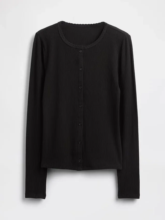 Pointelle-Strickjacke