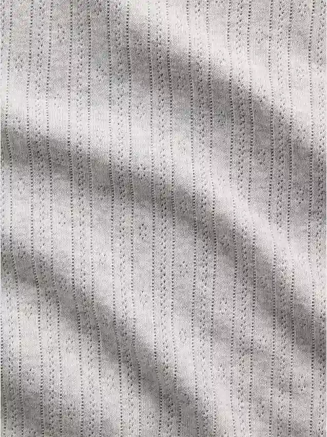 Pointelle-T-Shirt mit Rundhalsausschnitt