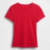 Pointelle-T-Shirt mit Rundhalsausschnitt