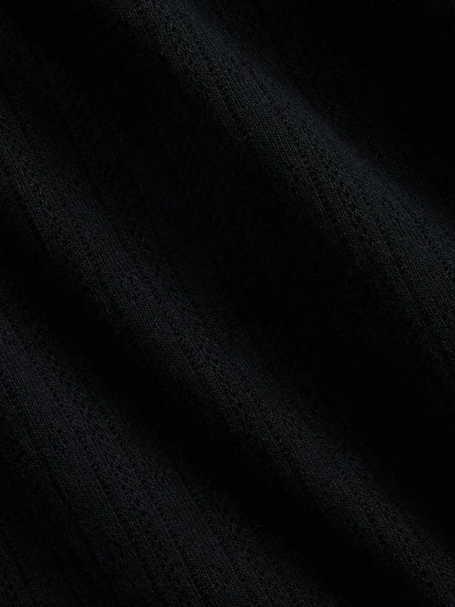 Pointelle-T-Shirt mit Rundhalsausschnitt
