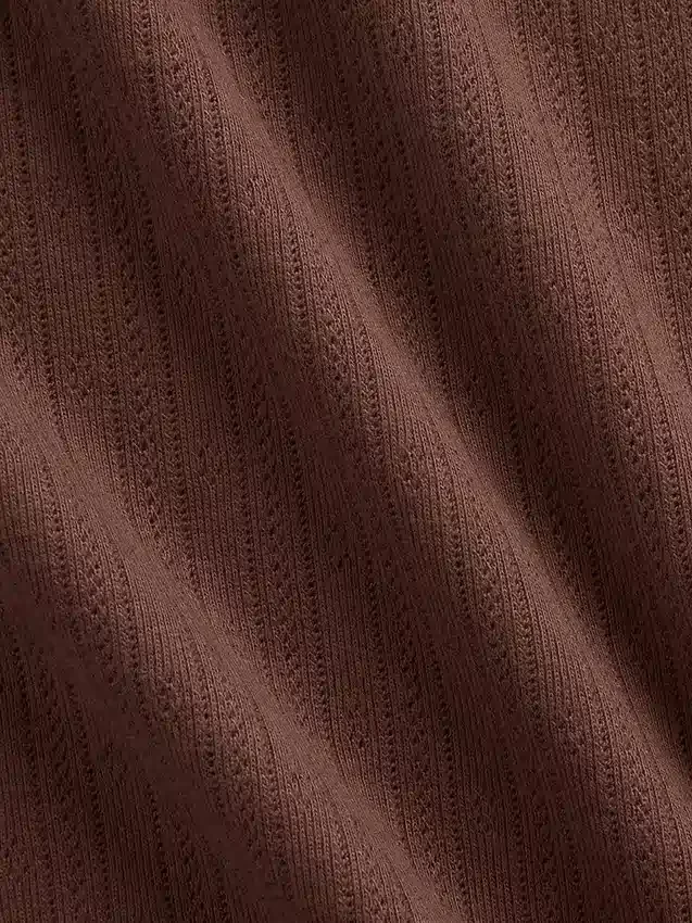 Pointelle-T-Shirt mit Rundhalsausschnitt