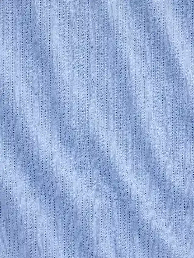 Pointelle-T-Shirt mit Rundhalsausschnitt