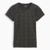Pointelle-T-Shirt mit Rundhalsausschnitt