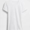 Pointelle-T-Shirt mit Rundhalsausschnitt