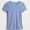 Pointelle-T-Shirt mit Rundhalsausschnitt