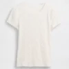 Pointelle-T-Shirt mit Rundhalsausschnitt