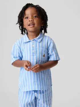 Polohemd aus bedruckter Baumwollgaze für Baby & Kleinkind