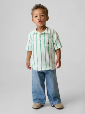 Polohemd aus bedruckter Baumwollgaze für Baby & Kleinkind