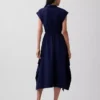Popeline-Hemdkleid mit Taschentuchsaum