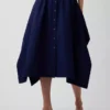 Popeline-Hemdkleid mit Taschentuchsaum