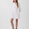 Popeline-Henley-Minikleid