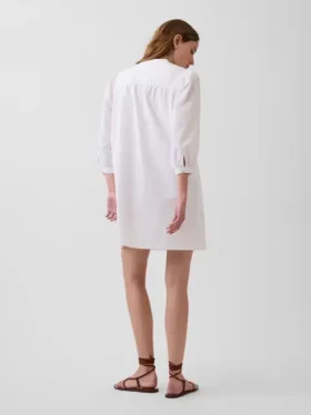 Popeline-Henley-Minikleid