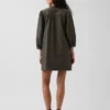 Popeline-Henley-Minikleid