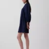 Popeline-Henley-Minikleid