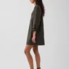 Popeline-Henley-Minikleid