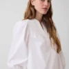 Popeline-Henley-Minikleid