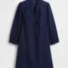 Popeline-Henley-Minikleid
