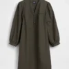 Popeline-Henley-Minikleid