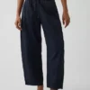 Popeline-Hose mit doppeltem Kniebereich und weitem Bein