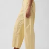 Popeline-Hose mit doppeltem Kniebereich und weitem Bein
