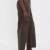Popeline-Hose mit doppeltem Kniebereich und weitem Bein