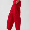 Popeline-Hose mit doppeltem Kniebereich und weitem Bein