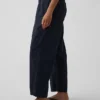 Popeline-Hose mit doppeltem Kniebereich und weitem Bein