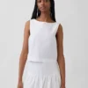 Popeline-Tanktop mit U-Boot-Ausschnitt