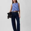 Popeline-Tanktop mit U-Boot-Ausschnitt