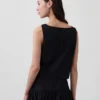 Popeline-Tanktop mit U-Boot-Ausschnitt