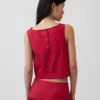 Popeline-Tanktop mit U-Boot-Ausschnitt