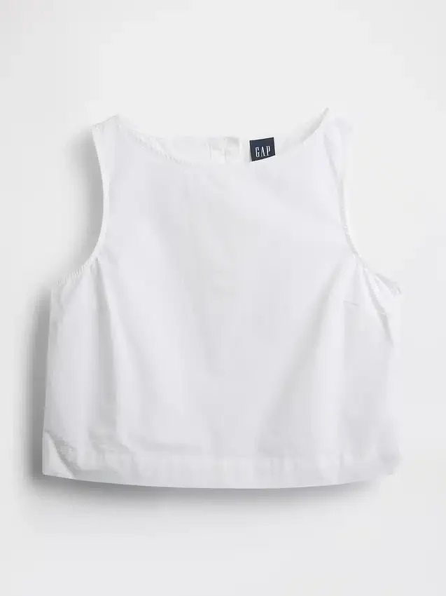 Popeline-Tanktop mit U-Boot-Ausschnitt