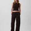 Poplin-Hose mit weitem Bein