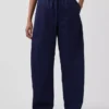 Poplin-Hose mit weitem Bein
