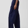 Poplin-Hose mit weitem Bein