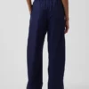 Poplin-Hose mit weitem Bein