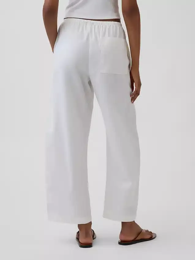Poplin-Hose mit weitem Bein