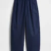 Poplin-Hose mit weitem Bein