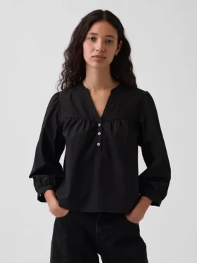 Poplin-Popover-Oberteil