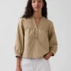 Poplin-Popover-Oberteil
