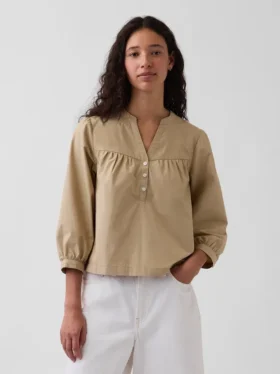 Poplin-Popover-Oberteil