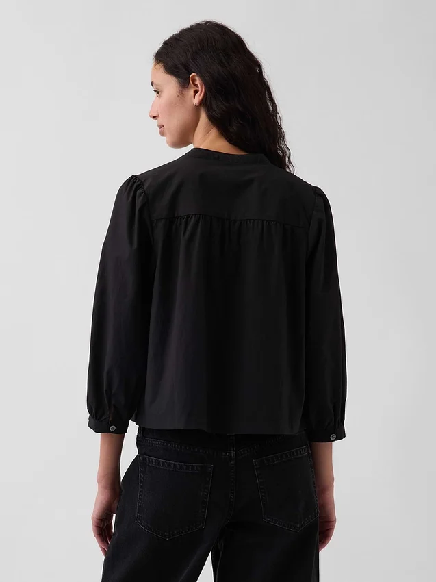 Poplin-Popover-Oberteil