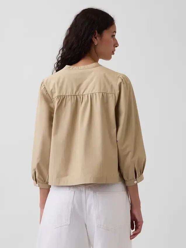 Poplin-Popover-Oberteil