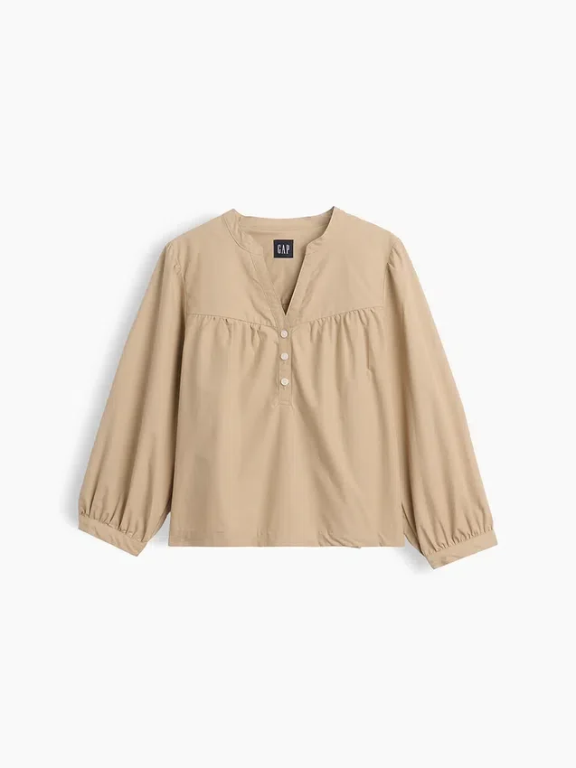 Poplin-Popover-Oberteil