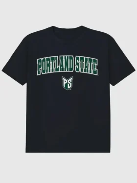 Portland State University – T-Shirt mit schwarzem Arch Logo